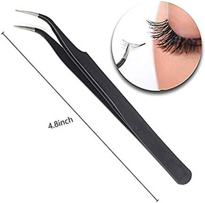 Pinces à cils en acier inoxydable de haute qualité, instruments de beauté droits et courbés de la meilleure qualité - Product Image 2