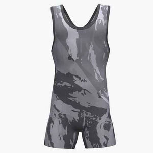 ชุดซิงเกิลเล็ต MMA ลายพรางสำหรับผู้ชาย แบบพอดีตัว พิมพ์ลายแบบ Sublimation แห้งเร็ว ผลิตจากผ้า Spandex และโพลีเอสเตอร์ แบบชิ้นเดียว - Product Image 1