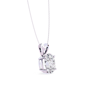 Pendentif solitaire en diamant de laboratoire ovale 2,5 carats, or massif 18 carats, bijoux fins pour femme, chaîne assortie incluse - Product Image 6
