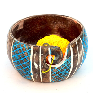 Cuenco de Hilo de Madera Estilo Antiguo, de Teca Pulida Jali, con Decoración Tallada Ovalada, Soporte para Regalos, Hogar, Cocina, Animal, de AYAANS - Product Image 3