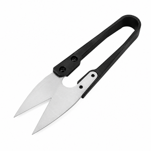 MANAN INSTRUMENTS U Shape Stainless Steel Scissors Black <b>Plastic</b> Handle Smooth <b>Edge</b> Multi-Purpose Cutting Tool DIY Grade - Product Image 3