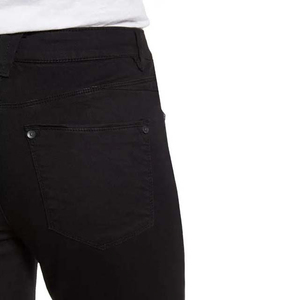 Jeans de Mezclilla para Mujer, Talla Grande, Cintura Alta, Color Negro Sólido, Transpirables, Corte Regular, Lavado Oscuro, Pantalones Casuales para Invierno - Product Image 6
