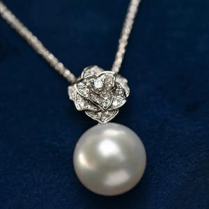 Collar de Perlas de Agua Dulce Naturales de 9-12 mm, Hebilla de Plata S925, Estilo Lujoso con Redondez Casi Perfecta y Ligeras Imperfecciones - Product Image 2