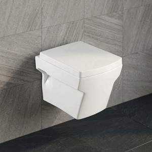 Luxurious Square Wall Hung Water Closet Rimless <b>Ceramic</b> Toilet <b>Pan</b> Premium Bathroom WC Sanitary Ware India - Product Image 5