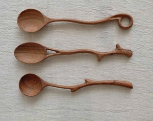 Premium Red Wood Branch Handle Spoon Vietnam Handmade Natural Wooden Spoon Bulk Factory Supply Export - Product Image 1