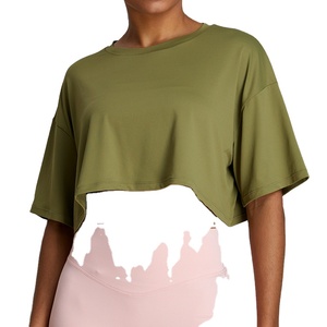 Premium Quality <b>Women</b> Cropped T Shirts Custom Logo Pure Cotton Slim Crop <b>Tops</b> Eco Friendly <b>Loose</b> Casual Streetwear Wholesale - Product Image 2