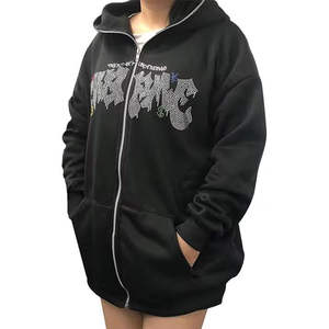 เสื้อฮู้ดดีไซน์เนอร์คุณภาพสูงสุดแบบสั่งทำพิเศษ ขนาดใหญ่พิเศษ ประดับคริสตัล  ระบายอากาศได้ดี เหมาะสำหรับทุกเพศ - Product Image 1