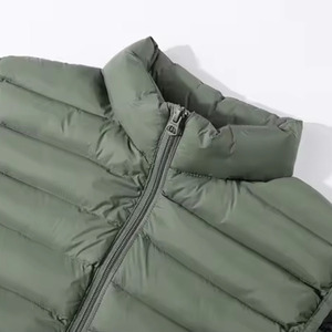 Gilet matelassé décontracté pour homme - Couleur unie, respirant, fermeture éclair épaisse, tissu peigné polyester/nylon, usage extérieur - Product Image 6