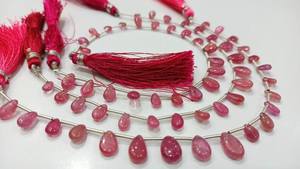 Perles de pierres précieuses en rubis rouge naturel, forme poire, lisses et simples - Product Image 4