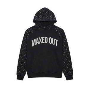 Sweat-shirts à capuche en polaire avec strass de qualité supérieure, coupe classique, style streetwear, logo personnalisé, vente en gros, fournisseur d'usine OEM - Product Image 2