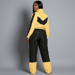2026 New Arrived Casual wear baggy Fit Color Block fashionable 2 Piece <b>set</b> for Women's Custom Logo Streetwear ladies tracksuit - Product Image 2