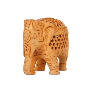 งานแกะสลักช้างจากไม้ชีแชม แบบจัลลี - งานฝีมือไม้แกะสลักขายส่ง - Product Image 5