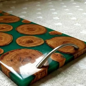 Bandeja de Servir de Madera y Resina Personalizada, Juego de Posavasos Decorativos de Lujo, Tabla de Servir Moderna con Diseño de Río, Regalo de Inauguración de Casa, Hecho en INDIA por UO - Product Image 1
