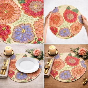 Decorative Handmade <b>Beaded</b> Embroidery <b>Placemats</b> Elegant Dining Table Accessories for Restaurant Hotel Home and Events - Product Image 6