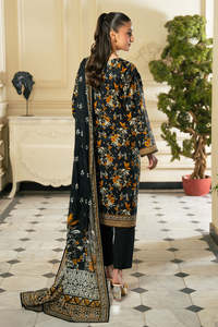 Conjunto de Salwar Kameez de Lino con Estampado Floral Negro para Mujer, con Dupatta, Estilo Tradicional Indio-Pakistaní, Ropa Casual de Invierno, Sin Arrugas, de Secado Rápido - Product Image 5