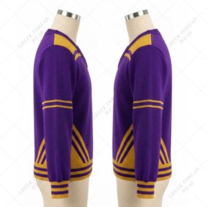 Customized Omega Acrylic Embroidered Winter Sweater Fraternity High Quality Phi <b>Men</b> Breathable V-neck D9 Greek Sweater - Product Image 4