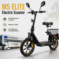 M5 ELITE 48V 500W Yetişkinler İçin Oturmalı Elektrikli Scooter, Arka Sepetli Katlanabilir E-Scooter, Avrupa için CE EEC Sertifikalı