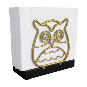 Porta Servilletas Minimalista en Forma de Búho con Acabado Dorado para Decoración del Hogar, Cocina o Regalos - Product Image 1
