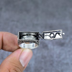 Anillo de Cóctel Vintage para Hombre con Patrón de Serpiente, Chapado en Plata 925, Acabado Antiguo, Diseño Floral, Joyería para Uso Diario, Regalo - Product Image 2