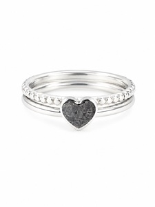 925 Sterling <b>Silver</b> Heart <b>Stacking</b> <b>Ring</b> Handmade Oxidized Band <b>Ring</b> Minimalist Boho Love Fine Jewelry - Product Image 5