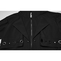 Manteau long à capuche noir pour homme, imperméable, tactique, utilitaire, avec fermeture éclair et poches à œillets