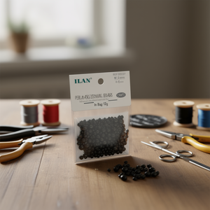 Perles noires Ilan pour travaux manuels 4-8mm en sachet 12g - Product Image 2