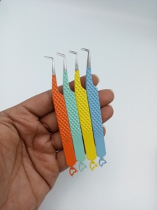 Pinzas ESD Profesionales Personalizadas de Acero Inoxidable con Punta Curva Antiestática, Modelo 164, Hechas a Mano, Duraderas, para Cejas - Product Image 1