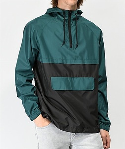 Chaqueta Personalizada de Fábrica para Hombre, Cortavientos, Estilo Urbano, Anorak de Dos Colores con Media Cremallera - Product Image 2