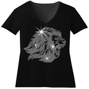 Sweat-shirt à col rond pour homme, coupe classique, en coton, avec tête de lion en strass, décontracté, pour l'hiver - Product Image 3