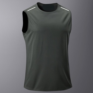 Wholesale Plus Size <b>Men'S</b> Outdoor Sports <b>Vest</b> Sleeveless Loose Knitted T-Shirt Custom Quick Dry Fitness Basketball <b>Compression</b> - Product Image 1