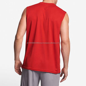 Custom <b>Men</b> Gym T-<b>Shirt</b> Tee Wholesale <b>Men'S</b> Red Sleeveless Muscle Fit T <b>Shirts</b> - Product Image 3
