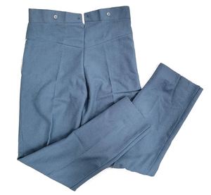Men's <b>Wool</b> Mounted Trousers Vintage Straight <b>Pants</b> Button Fly American Reproduction Reenactment Enlisted Foot Sky Blue Trousers - Product Image 4