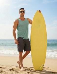 Débardeur tricoté sans manches pour homme, col rond, respirant, en coton et élasthanne, brodé, écologique, séchage rapide, pour le sport et la gym - Product Image 2