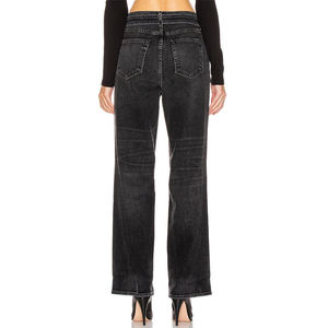 Pantalones Vaqueros Acampanados para Mujer, Hechos a Medida, OEM, con Bolsillos, Botones, Transpirables, Ajustados, con Logotipo Personalizado - Product Image 4