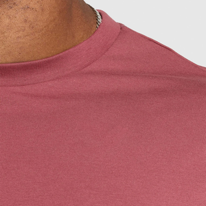 T-shirt gris à manches courtes et col rond pour homme, coupe classique, en jersey tricoté 100 % coton, couleur unie, séchage rapide, respirant, 240 g, vierge - Product Image 5