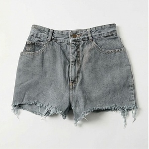 Summer Active Wear Cotton <b>Jogging</b> Acid Washed <b>Denim</b> Shorts For Women And Girls Customized Color Casual Fashion Apparel - Product Image 1