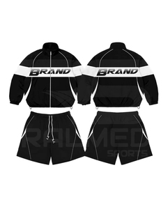 Conjunto Deportivo Unisex de 2 Piezas, Chaqueta con Cremallera y Pantalones Cortos, Estilo Deportivo, Transpirable, 100% Nailon, Ropa Deportiva para Adultos de Primavera - Product Image 5