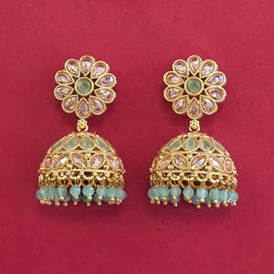 Handmade Jewellery In India Antique Jhumki with Gold Plating 233103 - Product Image 5