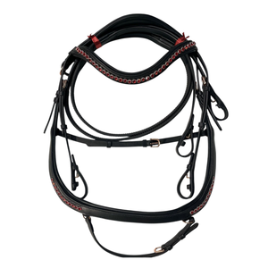 Brida de Cuero Negro Premium Personalizable con Cristales y Pedrería para Doma Clásica, Equipo Ecuestre, Venta al por Mayor Personalizada - Product Image 2