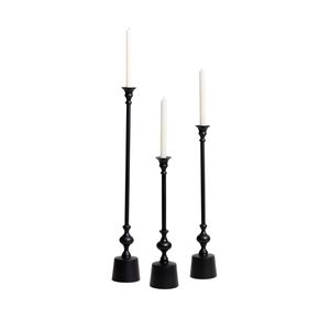 Porte-bougie de luxe pour la décoration de la maison, qualité supérieure, finition noire, support de bougie décoratif en aluminium coulé, fait main, personnalisé - Product Image 4
