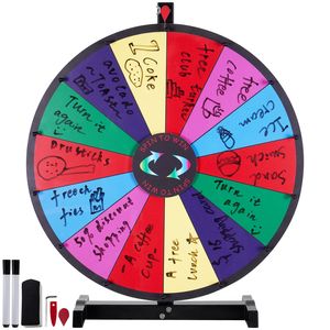Ruota della Fortuna da 24 Pollici per Premi, 14 Scomparti, Roulette da Tavolo con 2 Marcatori - Vinci la Tua Fortuna! - Product Image 1