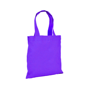 Purple Solid Color Short Handle For Grocery Custom Logo And SIze Cotton Shopping <b>Bag</b> Hand Carry Low Moq - Product Image 1
