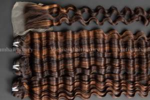 Ocean and Deep Ocen Eurasian Curly With Remy Virgin Hair Extensión de cabello crudo Cabello natural Trama única - Product Image 5