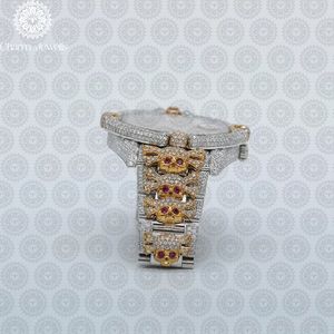 Montre de luxe vintage Hip Hop en acier inoxydable Charm Jewells, boîtier de 40 mm, accents de diamants, mouvement mécanique analogique, mode masculine - Product Image 3