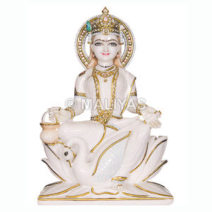 Estatua de Gayatri Mata |   Murti de Gayatri Maa en Mármol Premium para el Hogar y el Templo – Maliyas - Product Image 1