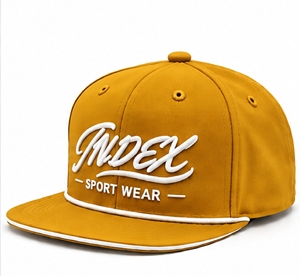 หมวกแก๊ปทรง 6 แผง ยี่ห้อ Index Unisex สีเหลือง ปักลายพัฟ ปีกแบน - Product Image 5
