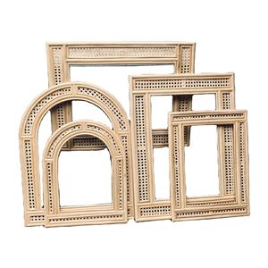 Espejo de mimbre hecho a mano para decoración del hogar, espejo de pared antiguo - Product Image 3