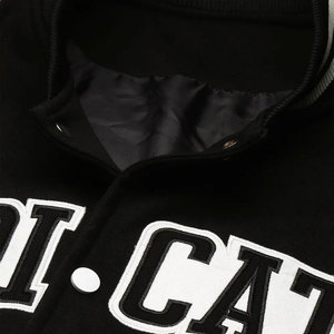 เสื้อแจ็คเก็ตวาร์ซิตี้ผ้าวูลแบบยูนิเซ็กซ์ สีกรมท่า ปักตัวอักษร S ดีไซน์ปกตั้ง ทรงพอดีตัว สไตล์พรีปปี้ เหมาะสำหรับใส่ในฤดูหนาว มีฮู้ด - Product Image 6