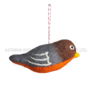 Belle couleur naturelle gris Orange feutré oiseaux décorations fournitures maison Restaurants hôtels café noël feutré oiseaux ensemble - Product Image 2