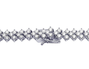 Moissanite Tennis <b>Necklace</b> <b>Double</b> Row Round Cut Sparkling <b>Necklace</b> Luxury Bridal Wedding Jewelry Elegant Womens Gift - Product Image 2